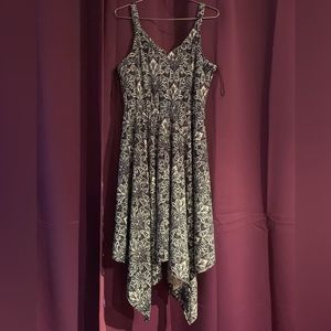 Blue printed handkerchief hem sundress